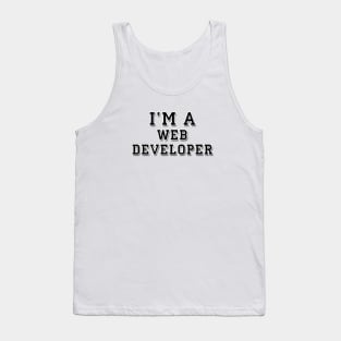 I'm a web developer text | Black color Tank Top